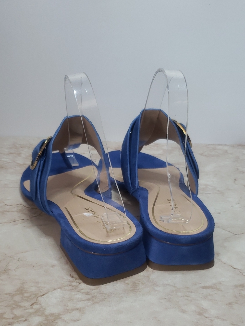 Cole Haan Blue Suede Women's Low Heel Sandals Size 9 - Picture 4 of 7